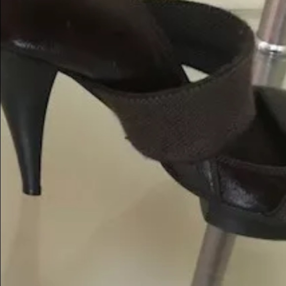 Chloé Platform Leather Heels Round Toe Elastic Platform Minimalist Shoes Rare - Picture 12 of 12